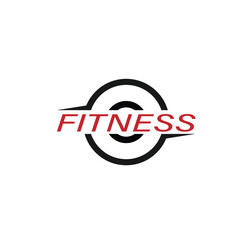 Fitness Gym logo design template with exercising athletic