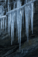 icicles on the rock