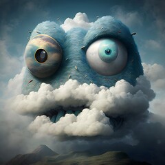 cloud monster created using AI Generative Technology