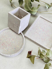 Jesmonite Terrazzo Nude Beige Trays Home decor