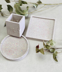 Jesmonite Terrazzo Nude Beige Trays Home decor