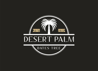 Luxury Dates Palm Logo Template. Desert palm logo