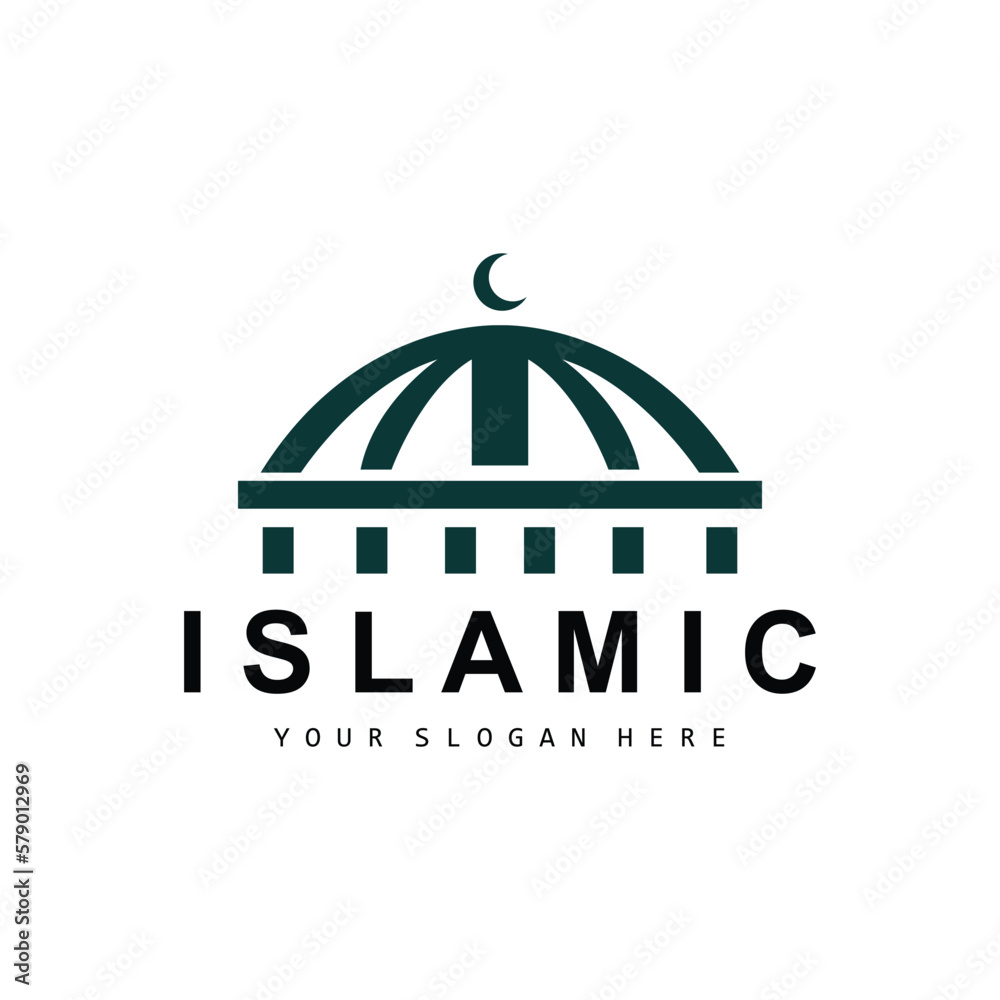 Wall mural Mosque Logo, Vector Islamic, Islamic Day Ramadan Design, Eid Eid, And Eidul Adha