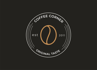 Minimalist coffee emblem logo design