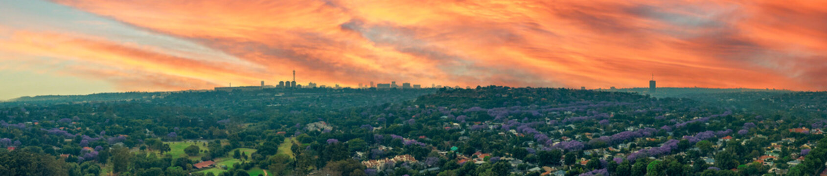 A panoramic view of the northern suburbs of Johannesburg