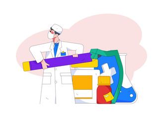Medical Characters Anti-epidemic Flat Vector Concept Operation Hand Drawn Illustration
