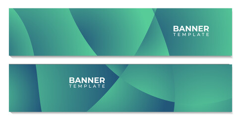 set of banner template with wave colorful