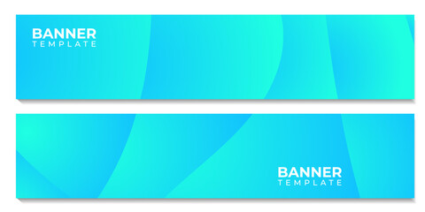 set of banner template with wave colorful