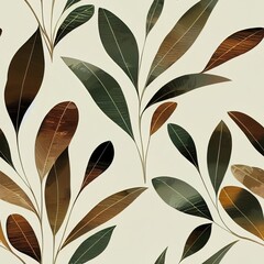 seamless pattern with leaves - 579013585