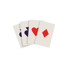 Playing poker cards, flat vector illustration isolated on white background.