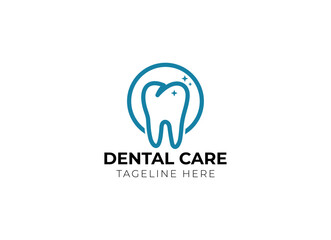 Dental clinic and dental care logo. Dentist, teeth care or oral clinic logo