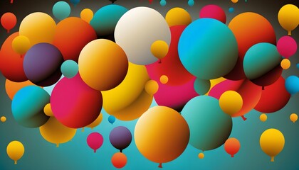 Fototapeta na wymiar balloon shapes background created using AI Generative Technology