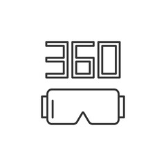 360 VR goggles. Virtual reality glasses symbol modern, simple, vector, icon for website design, mobile app, ui. Vector Illustration