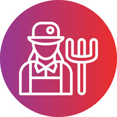 Vector Design Female Farmer Icon Style
