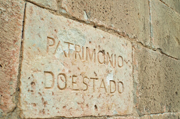 Patrimonio do Estado Sign (State Heritage) in Algarve, Portugal