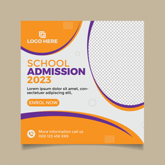 School admission social media posts and attractive web banner template