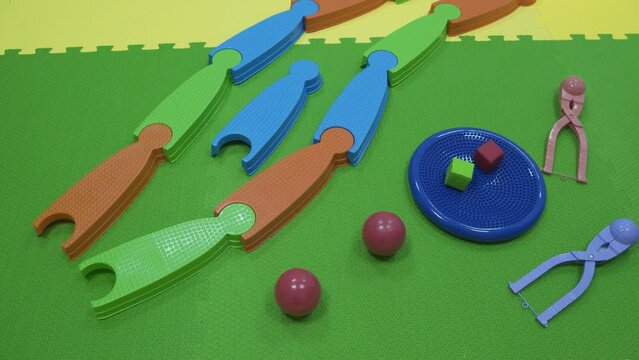 Department of neuro correction of behavior and speech, sensory integration and sensorimotor correction. ABA therapy in the treatment of autism in children. The office has all the necessary things.