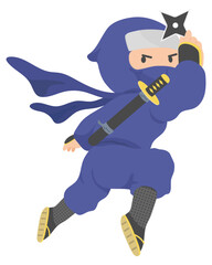 手裏剣を構える忍者