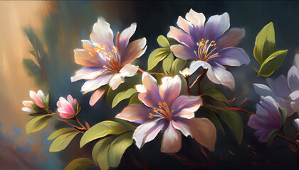Spring colorful flowers illustration