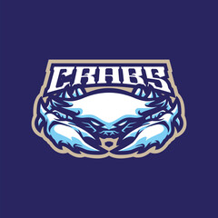 Crabs mascot logo design vector with modern illustration concept style for badge, emblem and t shirt printing. Crabs illustration for sport and esport team.