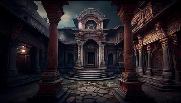 Traditional Nepali Architecture at Kathmandu in Nepal
