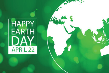 Happy Earth Day poster or banner. Vector illustration and lettering.