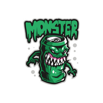Monster mascot logo design vector with modern illustration concept style for badge, emblem and t shirt printing. Drink monster illustration.