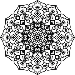 Mandala coloring book simple and basic for beginners, seniors and children. Set of Mehndi flower pattern for Henna drawing and tattoo. Decoration in ethnic oriental, Indian style.