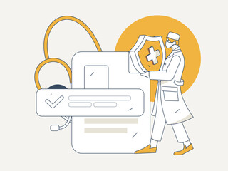 Medical Characters Anti-epidemic Flat Vector Concept Operation Hand Drawn Illustration
