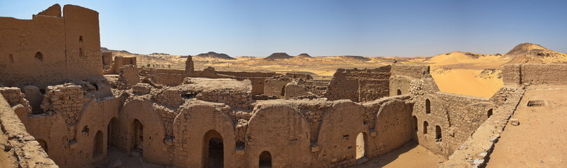 Monastery of St.Simeon on the west bank of Nile near Aswan in Egypt, Africa
