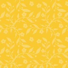 Yellow background floral design, decorative template