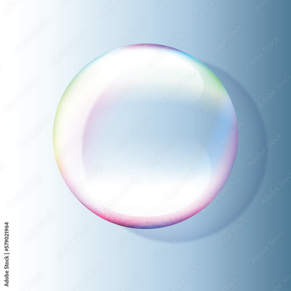 Poster transparent soap bubble may be used as text placeholder
