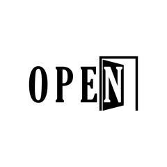 Open door logo icon isolated on transparent