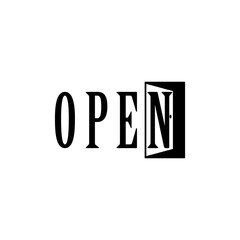 Open door logo icon isolated on transparent