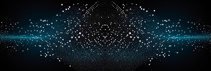 Obraz premium Abstract technology particles background. Network connection. Generative AI