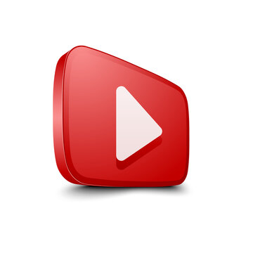 Kyiv, Ukraine - Marth, 2023: Isolated YouTube style play button logo with transparent background. You tube red icon, web and app platform for video content. Editorial