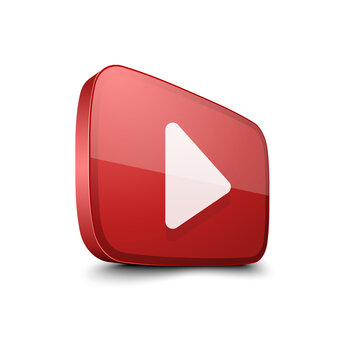 Kyiv, Ukraine - Marth, 2023: Isolated YouTube style play button logo with transparent background. You tube red icon, web and app platform for video content. Editorial