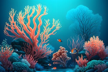 Fototapeta na wymiar corals underwater created using Generative AI Technology