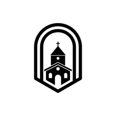 Church building icon isolated on transparent background