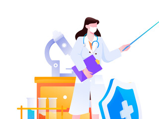 Medical Characters Anti-epidemic Flat Vector Concept Operation Hand Drawn Illustration
