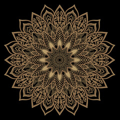 Luxury Mehndi Henna Drawing Circular Mandala pattern for tattoo, decoration premium product poster or painting. Decorative ornament in ethnic oriental style. Outline doodle hand draw illustration