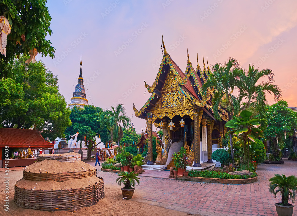 Canvas Prints Wat Ket Karam on sunset, Chiang Mai, Thailand