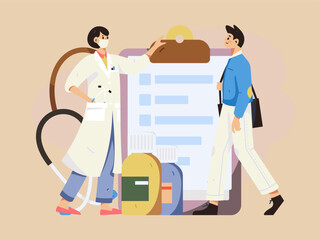 Medical Characters Anti-epidemic Flat Vector Concept Operation Hand Drawn Illustration
