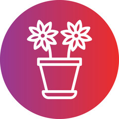 Vector Design Flower Pot Icon Style