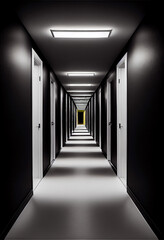 black corridor. Generative AI