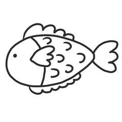 Cute fish sketch doodle element 