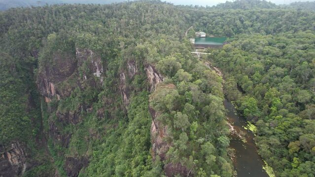 Spectacular cinematic aerial footage of Tully Gorge Queensland Australia