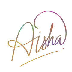 Beautiful multi-colored line drawing, Symbol design with letters A, I, S, H, A, Logo pattern.