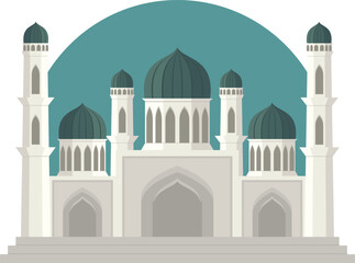 Flat modern islamic mosque building illustration. Suitable for Diagrams, Map, Infographics, Illustration, and ramadan greeting cards
