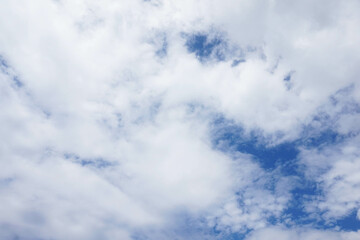 Fototapeta premium Blue sky with white clouds background. Sky clouds. Blue sky with white clouds and sun.